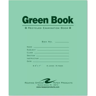GREENBOOK 8.5X7, 8SH RECYCLED - New (SKU: 10477100)