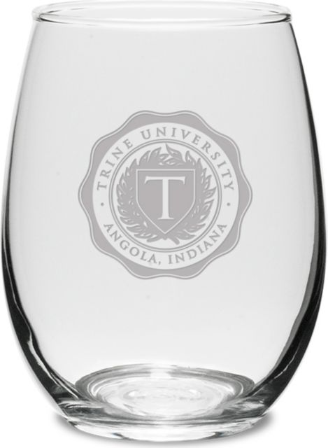Trine University 15 oz. Stemless Wine Glass