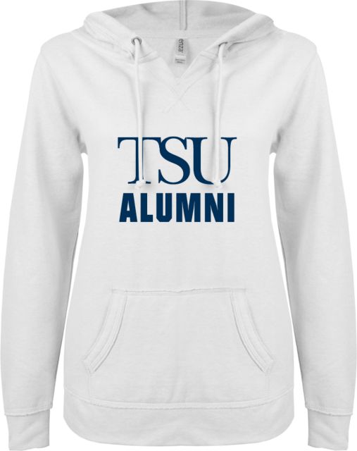 Trine ENZA Ladies V Notch Raw Edge Fleece Hoodie TSU Alumni - ONLINE ONLY