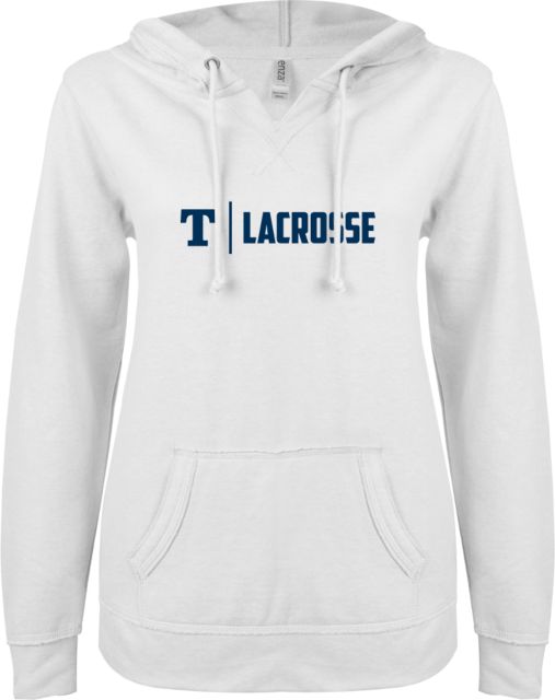 Trine ENZA Ladies V Notch Raw Edge Fleece Hoodie Lacrosse - ONLINE ONLY