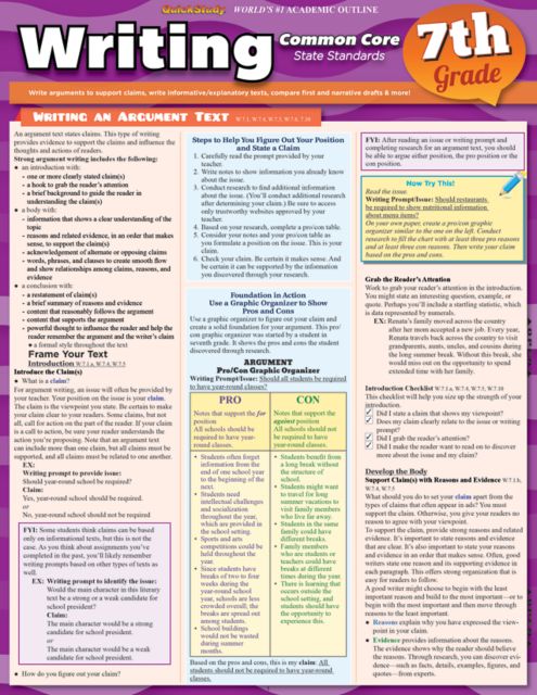 WRITING COMMON CORE 7TH GRADE