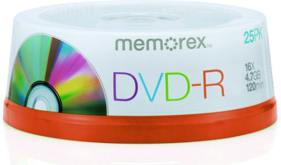 DVD R 16X 25PK SPIN MEMOREX